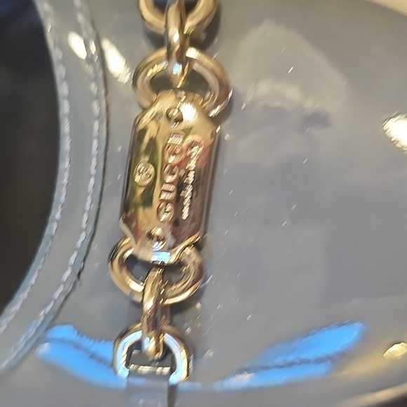 Gucci Blue/Gray Horsebit Patent Leather Flats with Gold Accents - Picture 9 of 9